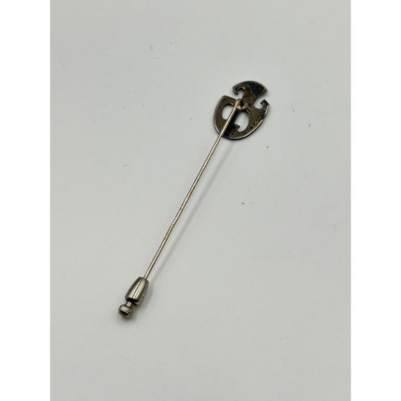 Monogram JCG Sterling Silver Stick Pin Vintage Lapel Hat Pin with Letter Initial - Picture 4 of 6